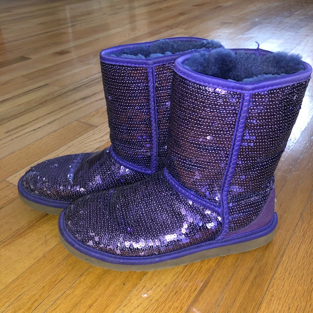 Purple sparkly uggs